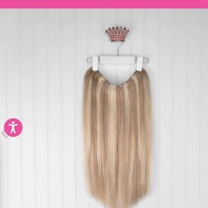 HiddenCrown Halo Ext Cool Ashy Blonde w Highlights #116,3-4 Built-In Layers 22In